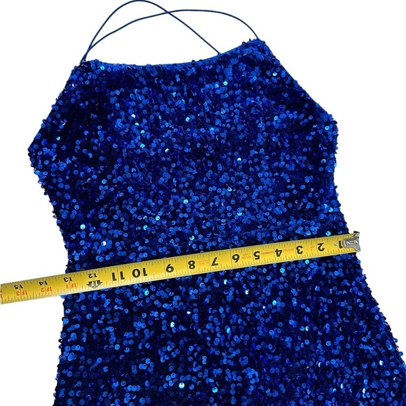 LOVE & LEMONADE Round Neck Strap Sleeveless Slim Fit Sequin Party Dress … - Picture 11 of 17